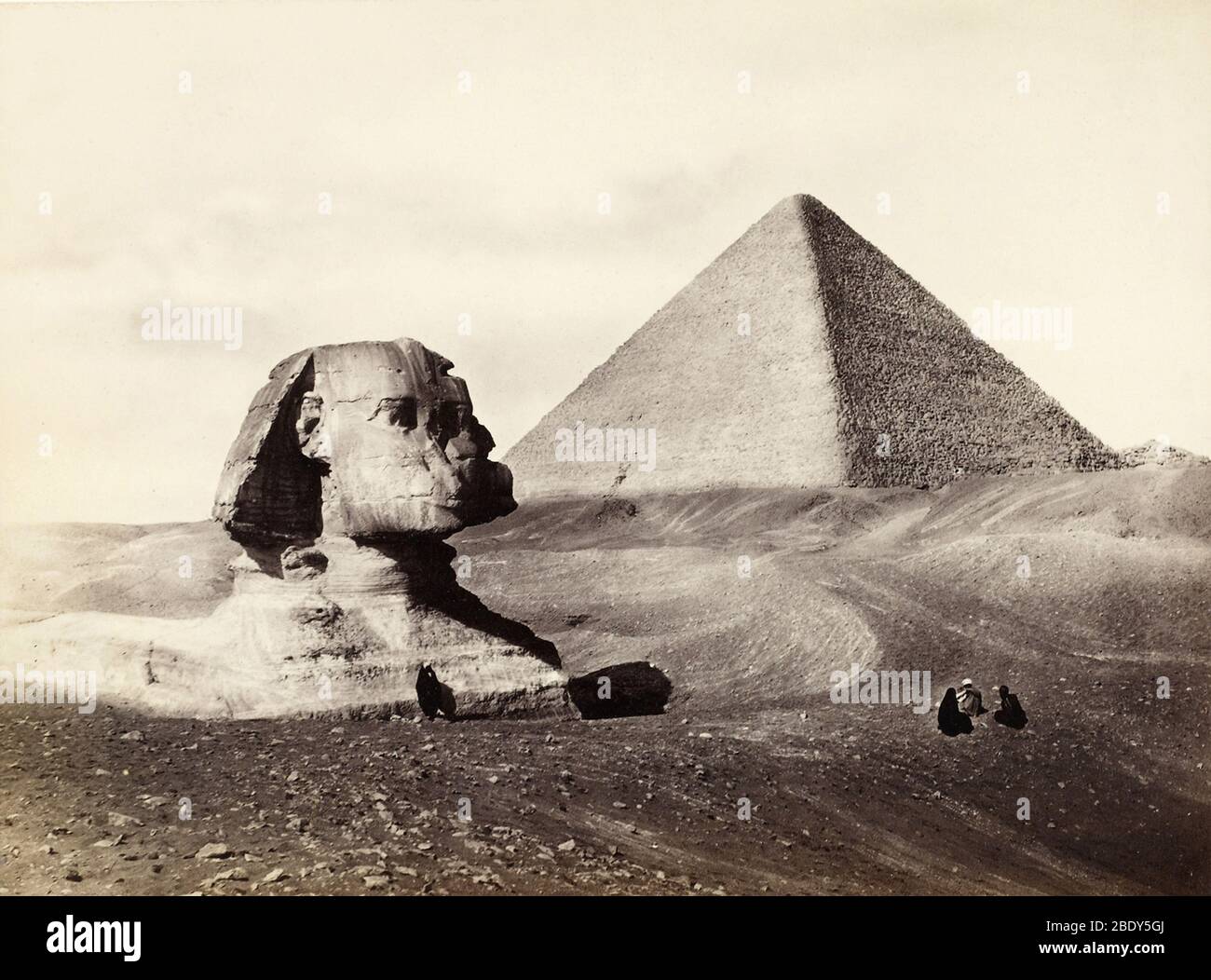 Große Pyramide und die Sphinx, 1858 Stockfoto