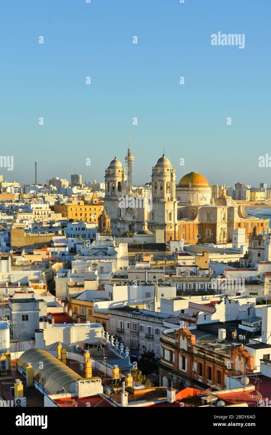 Panoramabild von Cadiz, Stadt von Spanien Stockfoto