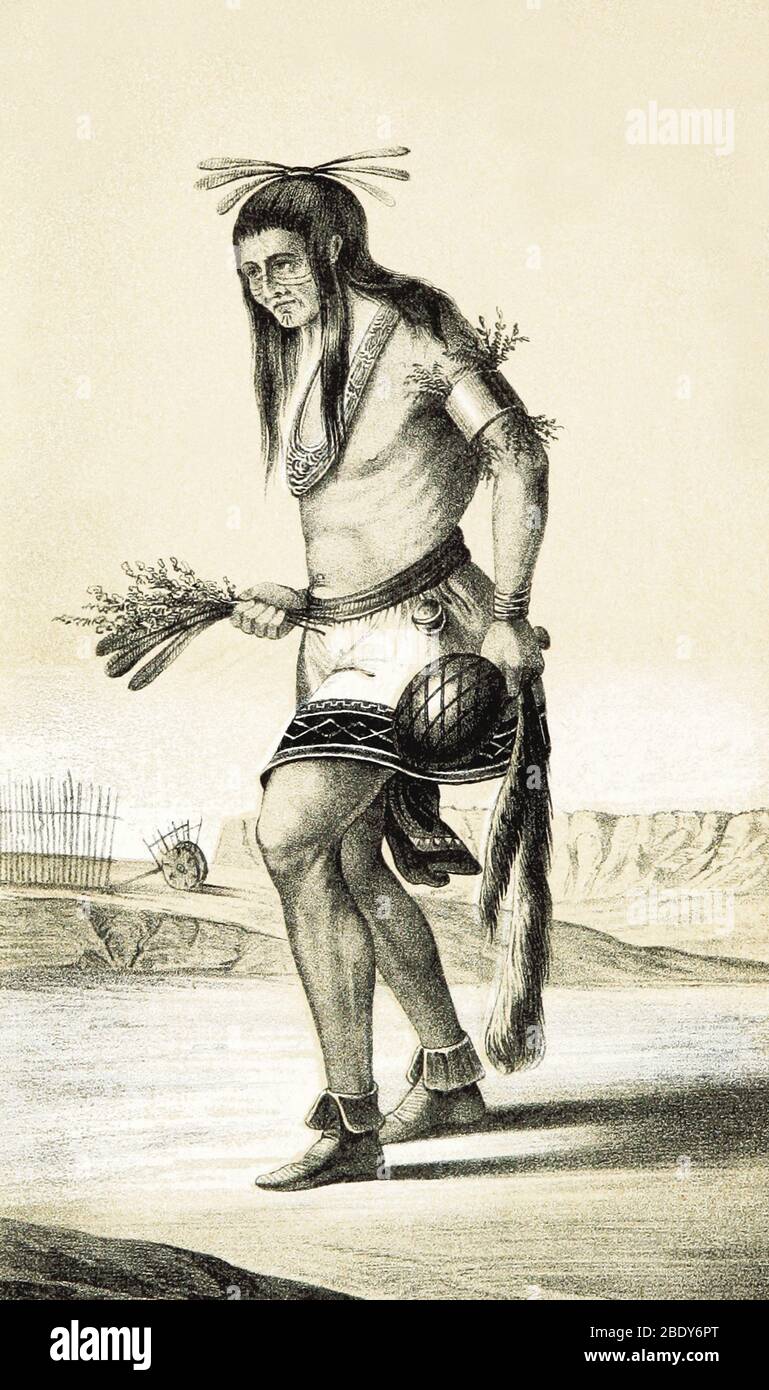 Pueblo Zuni Büffeltanz, 1850er Jahre Stockfoto