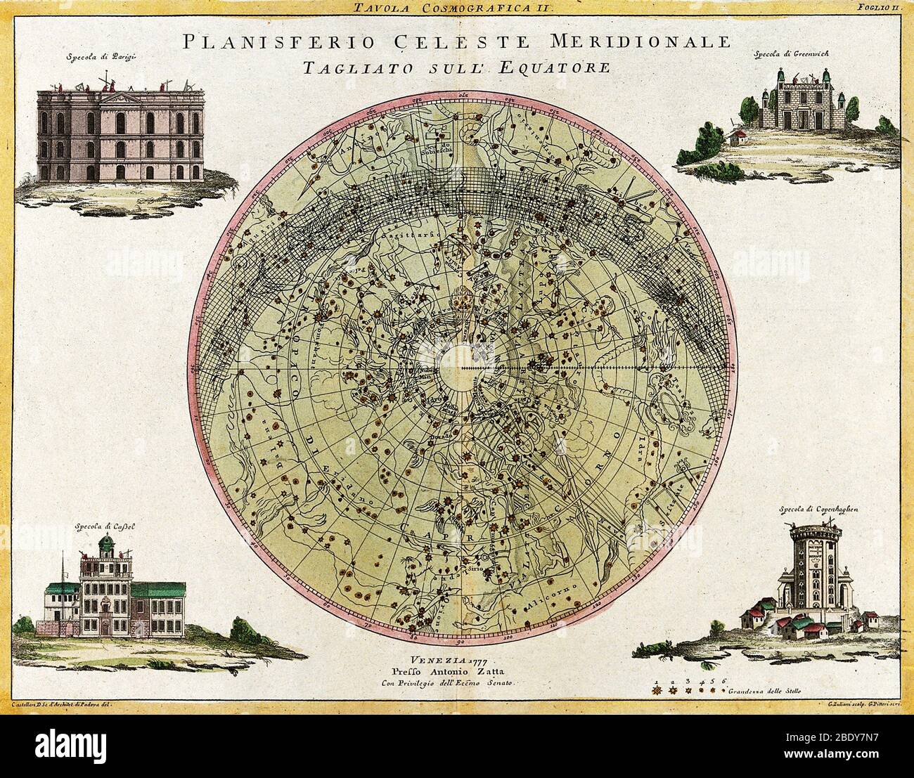 Southern Celestial Planisphere, 1777 Stockfoto