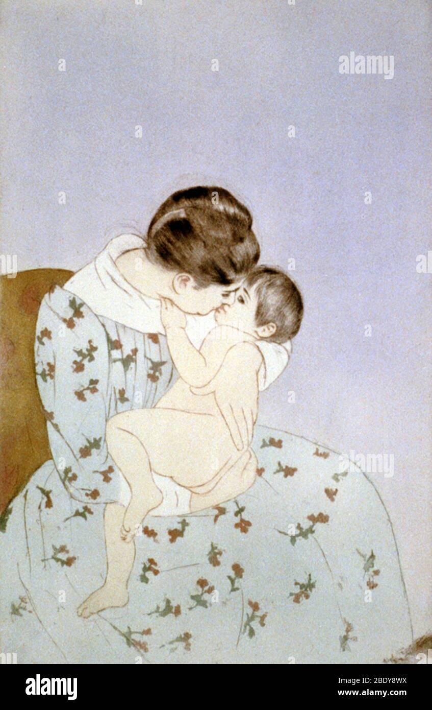 Mother's Kiss von Mary Cassatt Stockfoto