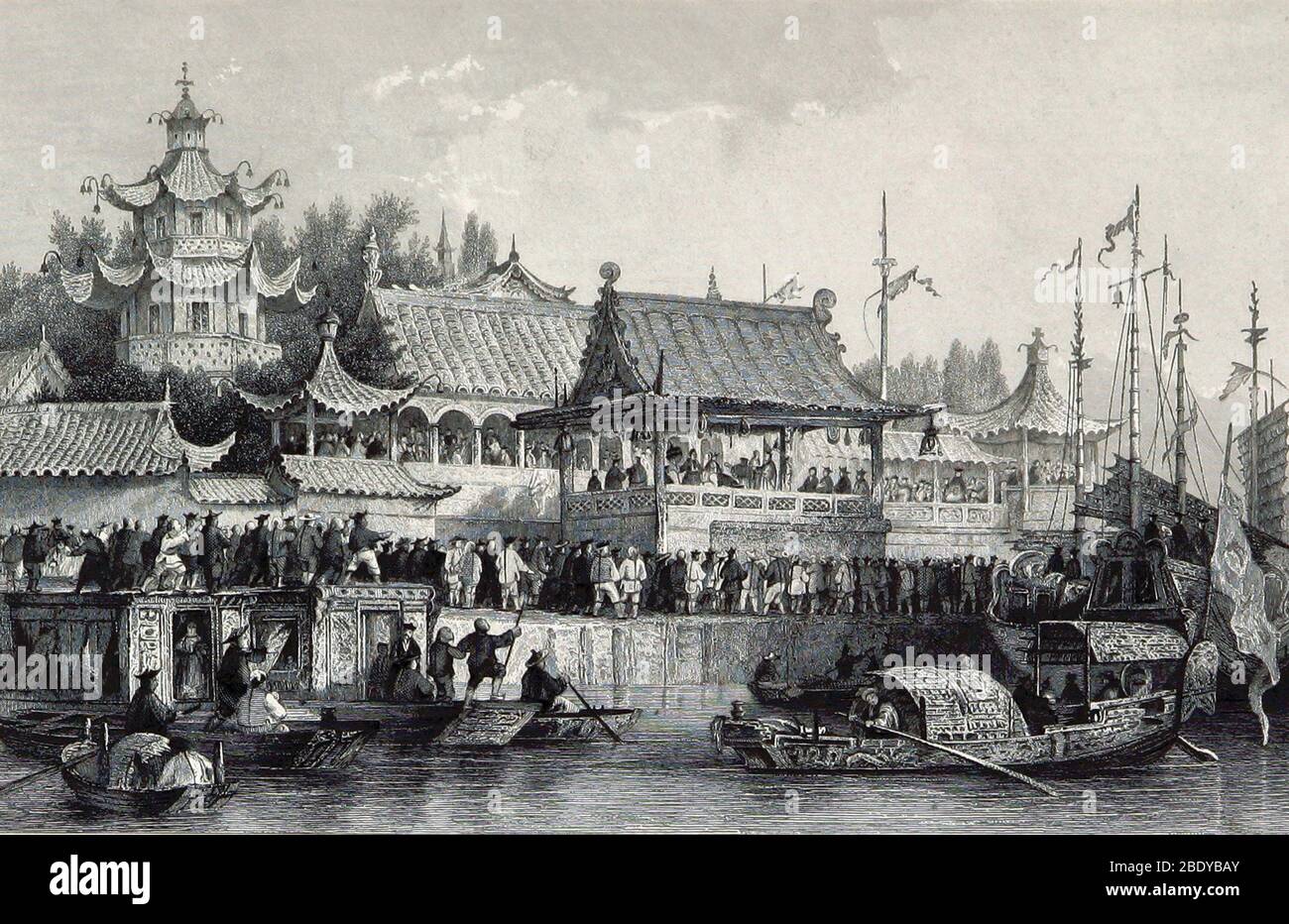 Grand Canal, Tianjin, China, 19. Jahrhundert Stockfoto