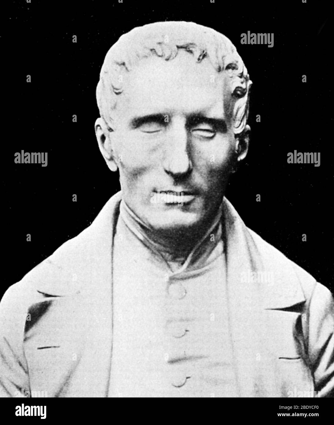 Büste von Louis Braille, Schöpfer von Braille Stockfoto