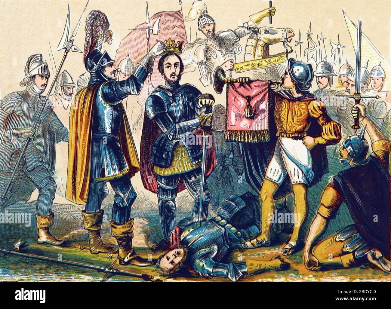 Schlacht von Bosworth, Heinrich VII. Krönung, 1485 Stockfoto