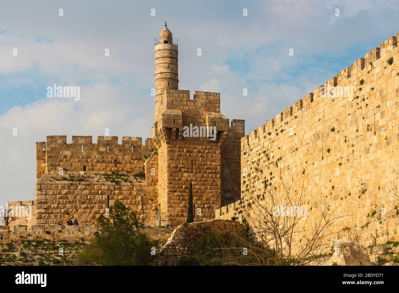 Turm Davids und Stadtmauer, Jerusalem, Israel Stockfoto