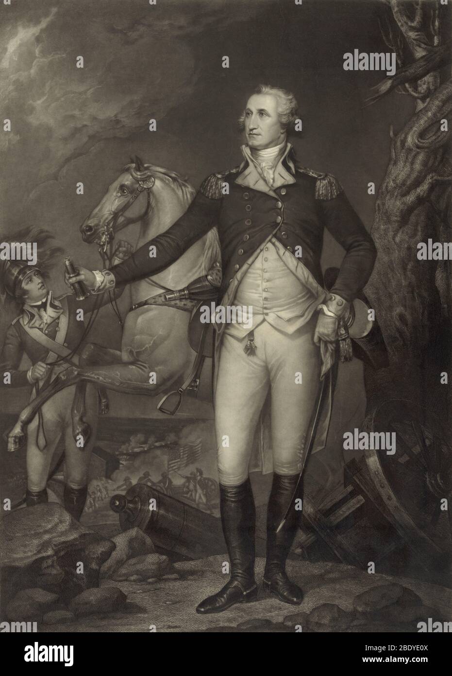 General George Washington, Schlacht von Trenton, 1776 Stockfoto