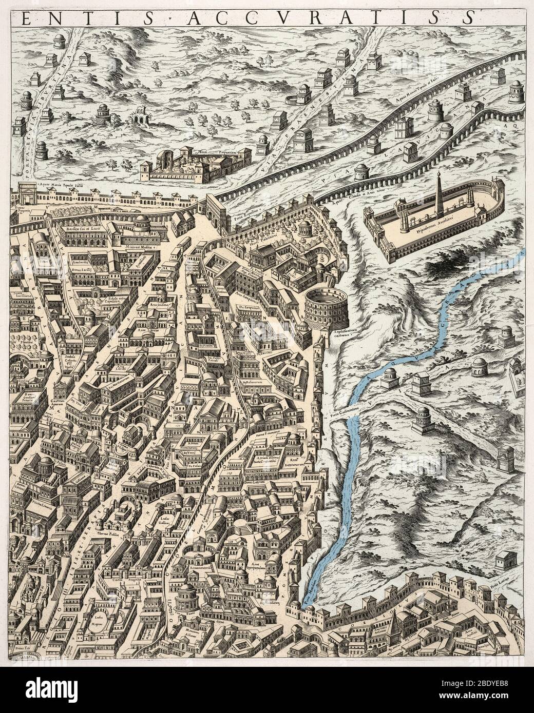 Karte von Rom, 1500 Stockfoto