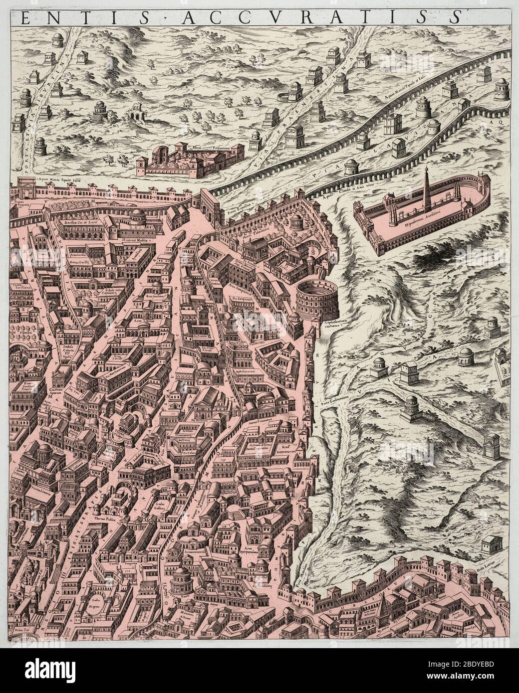 Karte von Rom, 1500 Stockfoto