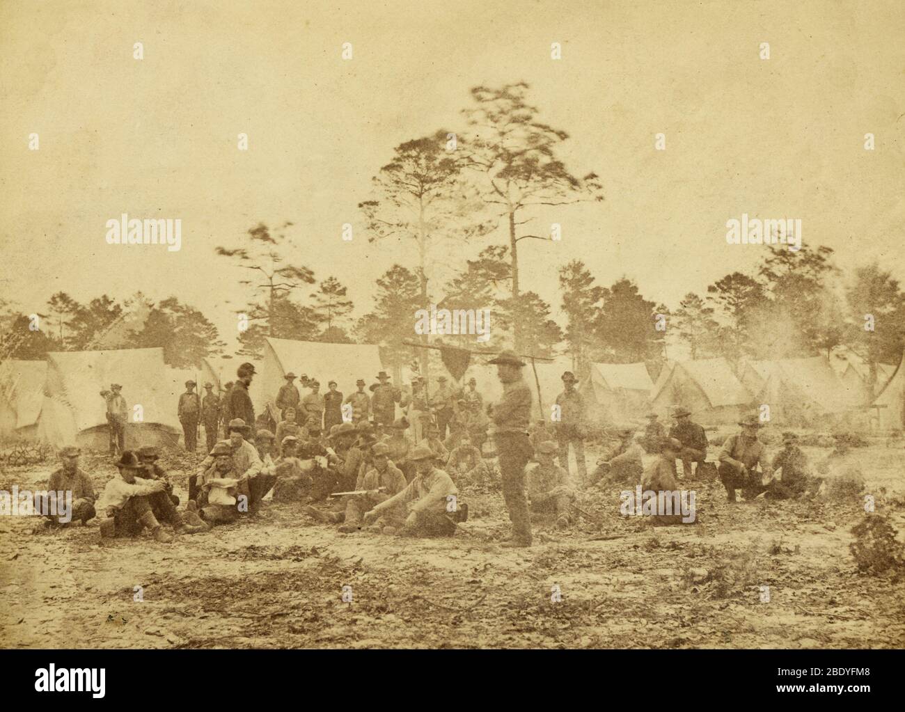 American Civil war Camp, c. 1861 Stockfoto