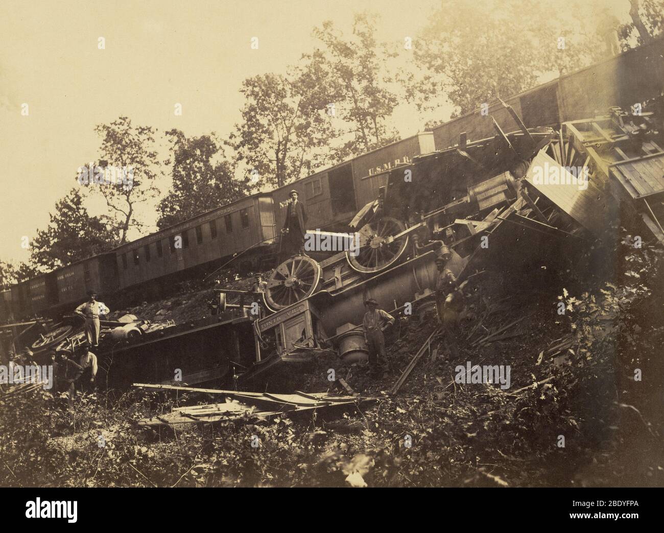 Eisenbahnunfall, Sabotage, Bürgerkrieg, 1862 Stockfoto