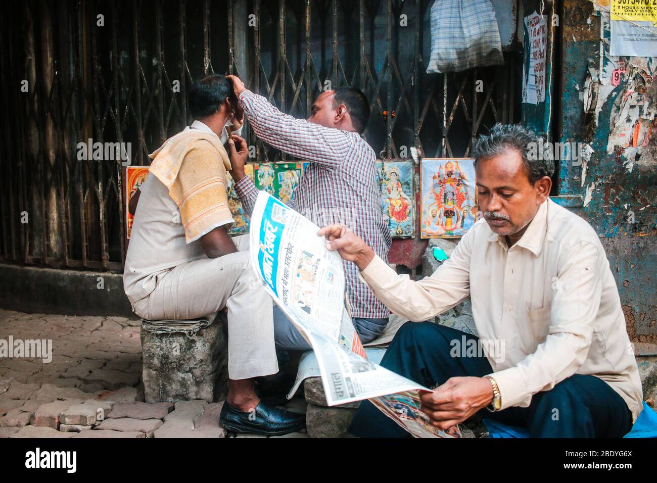 Alltag in der Park Street, Kalkutta Stockfoto
