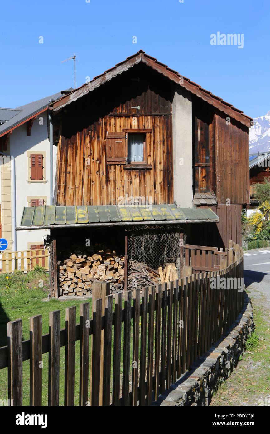 Chalet de montagne. Alpes françaises. Saint-Gervais-les-Bains. Haute-Savoie. Frankreich. Stockfoto