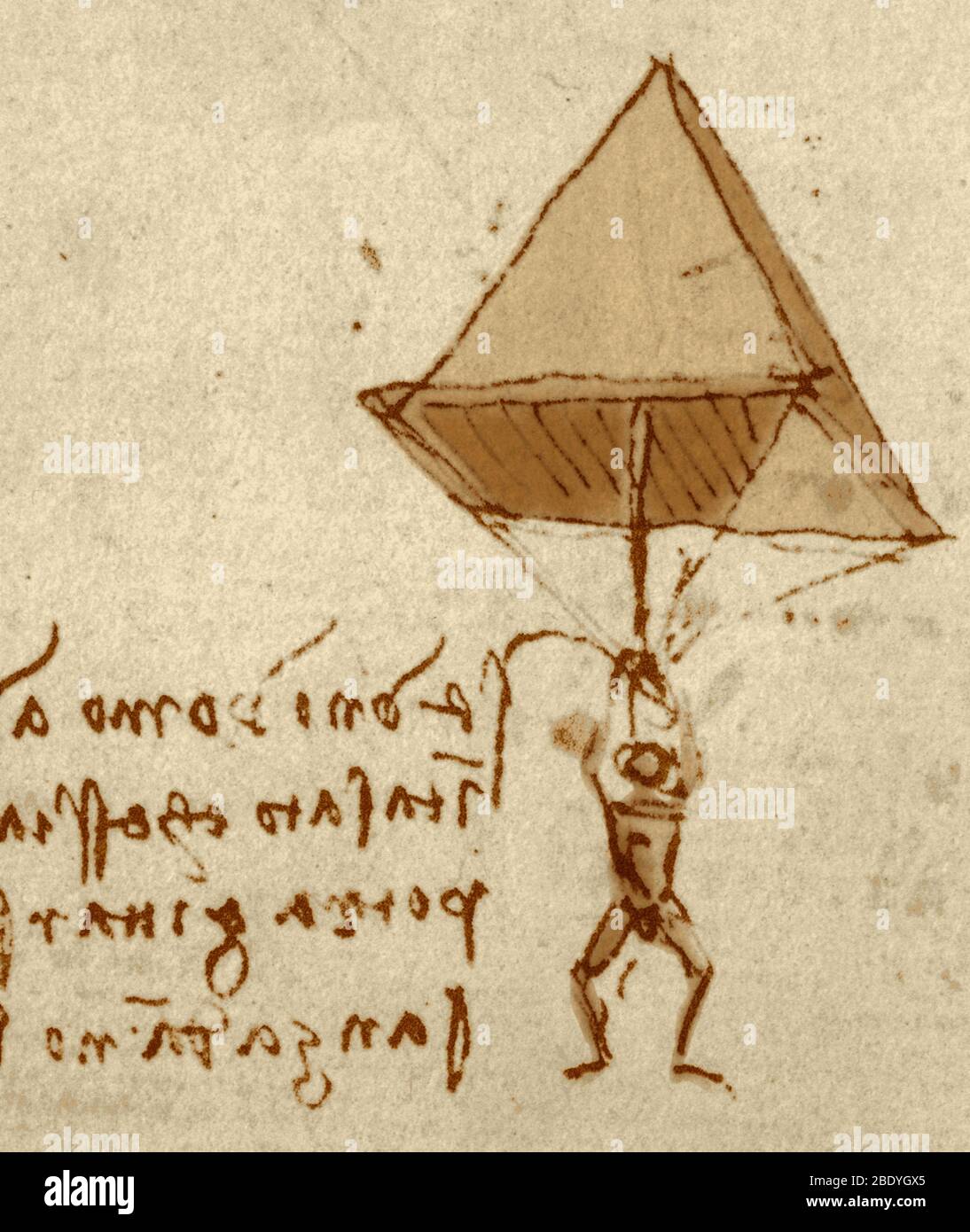 Da Vinci Fallschirm, 1485 Stockfoto