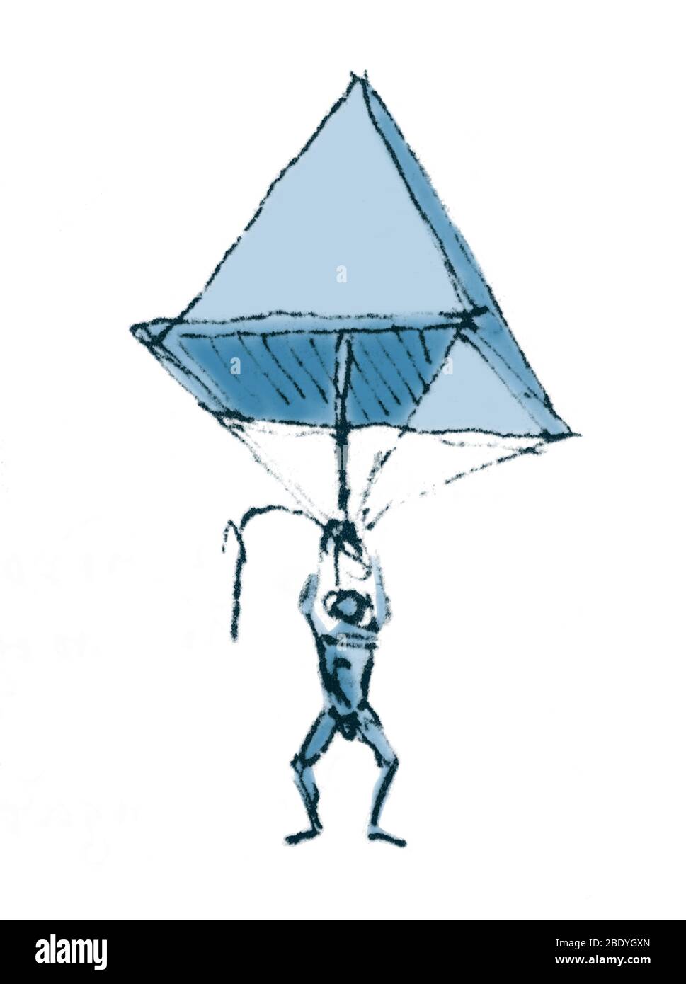 Da Vinci Fallschirm, 1485 Stockfoto