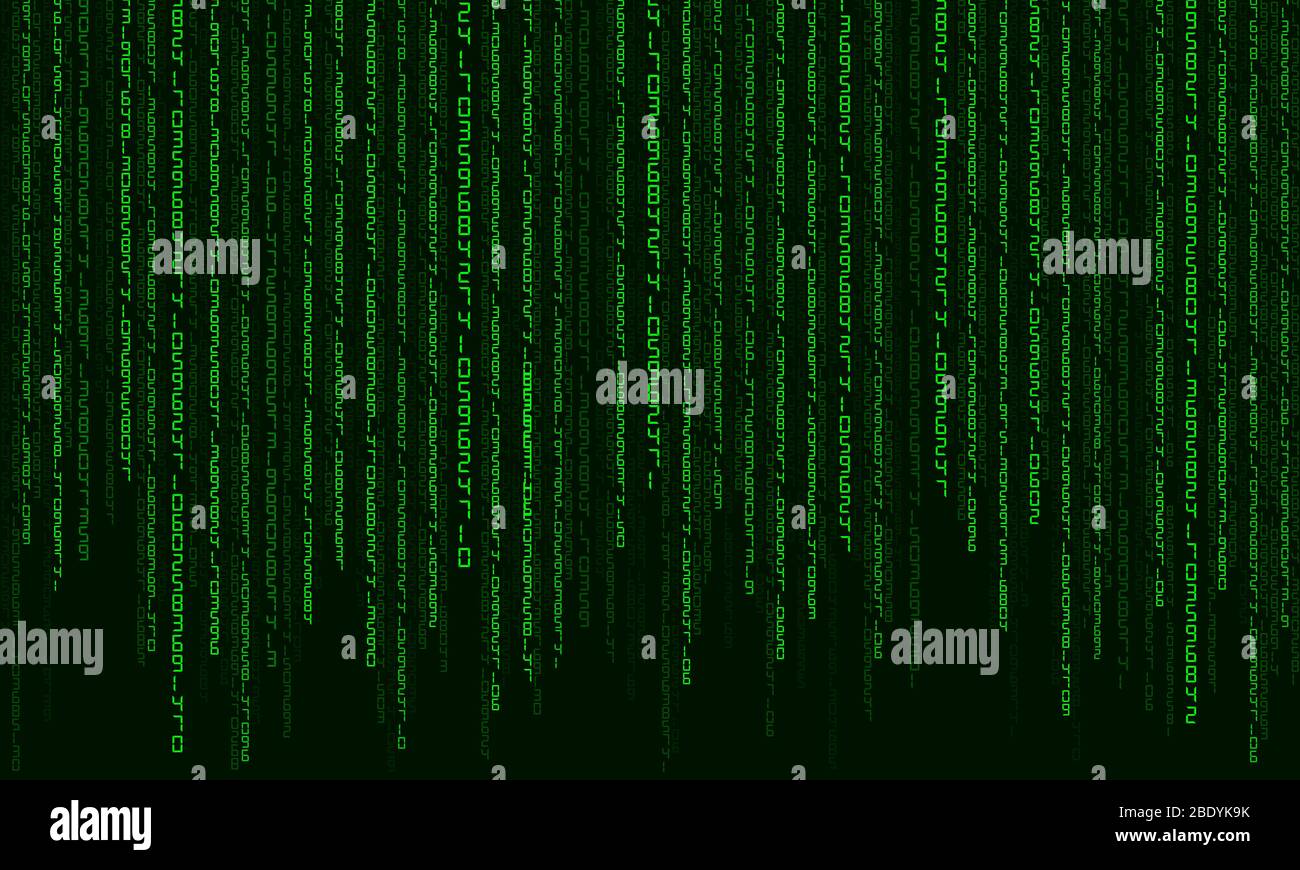 Hintergrund des digitalen Codes. Matrix Style-Programm. Zufällige fallende Zahlen. Stock Vektor