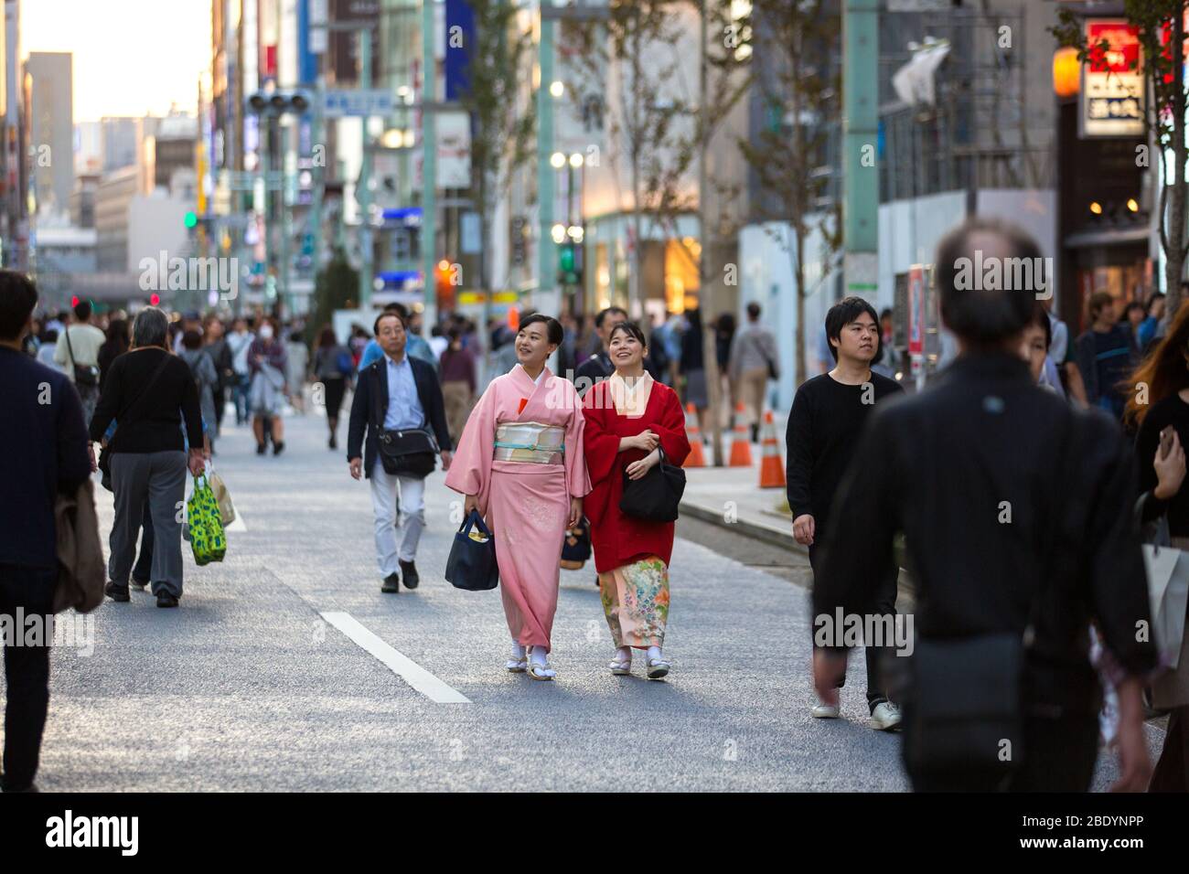 Zwei Frauen tragen traditionellen Kimono, japan traditionelle Kleidung, Kimono, Kimona Dame Stockfoto