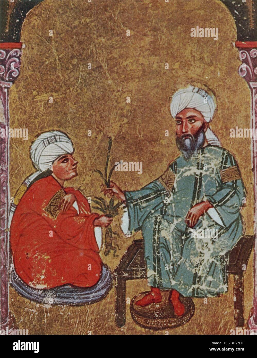 Pedanius Dioskorides mit Student, 'De materia Medica' Stockfoto