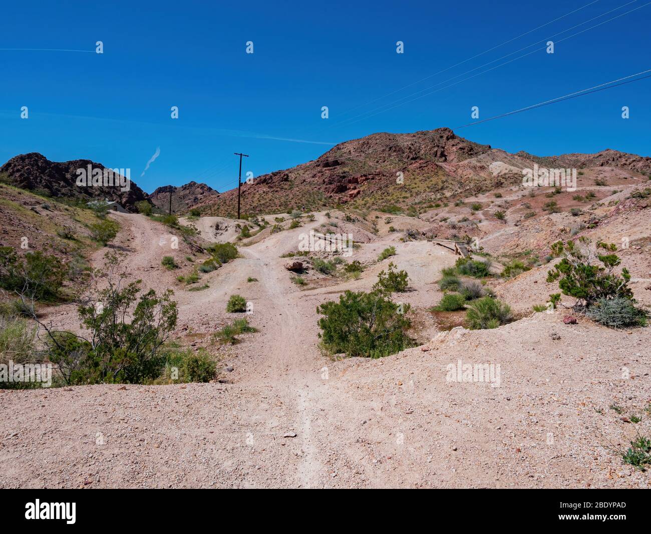 Mountainbike-Trails entlang des Bootleg Canyon in Boulder City, Nevada Stockfoto