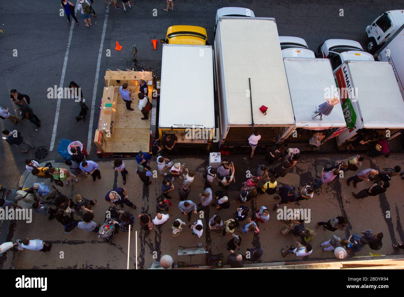 Street Festival Captured from Above, Chicago, Illinois, USA Stockfoto