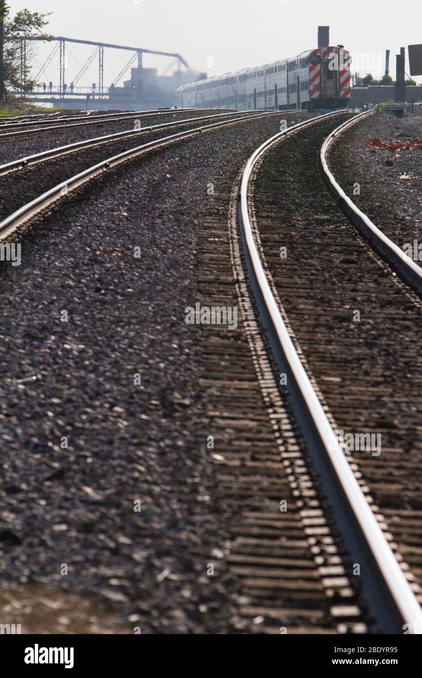 Bahngleise, Metra Rail, Chicago, Illinois, USA Stockfoto