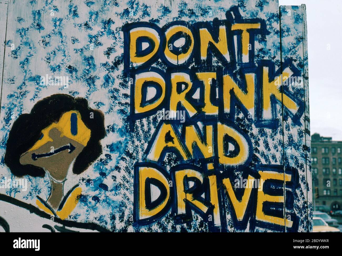 Wandbild Gegen Betrunkenes Fahren Stockfoto