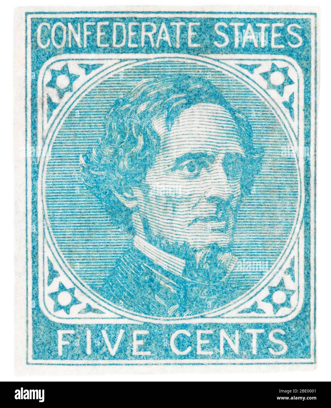 Jefferson Davis, Konföderierte Briefmarke Stockfoto