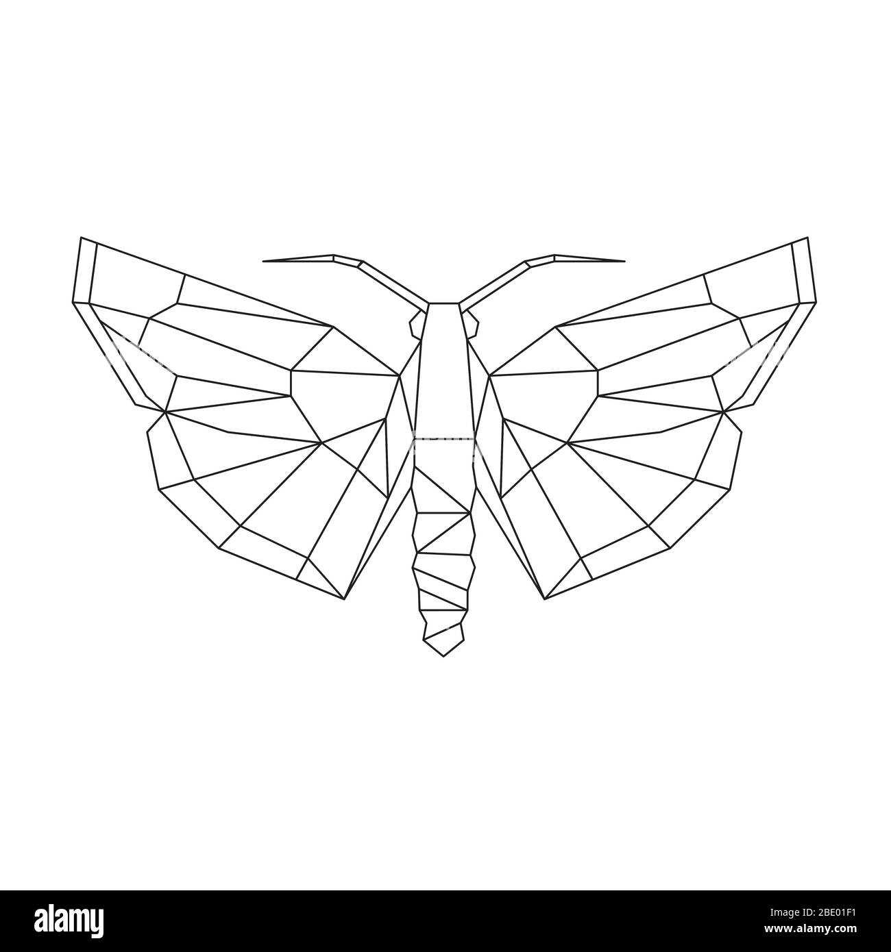 Vektor. Abstrakter polygonaler Schmetterling. Geometrischer linearer Schmetterling. Illustration Vektor EPS 10 Stock Vektor