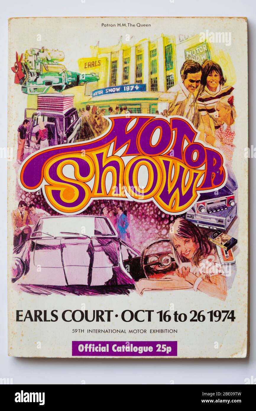 Earls Court 59. Internationale Automobil-Ausstellung Show 16. - 26. Oktober 1974 Offizieller Katalog Frontcover. Stockfoto