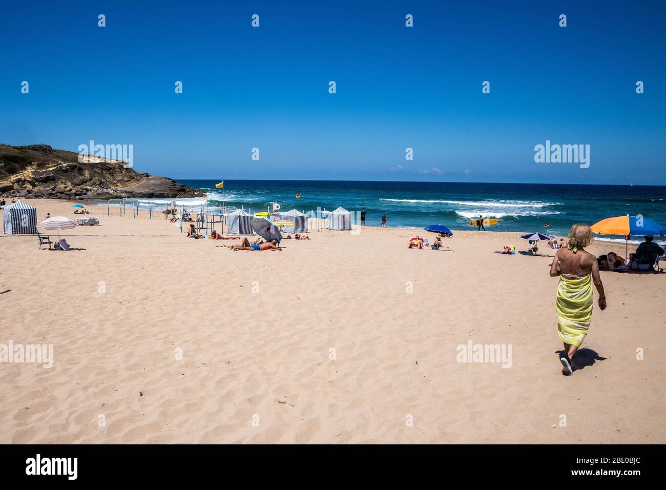 Strand am Praia das Macas Portugal Stockfoto