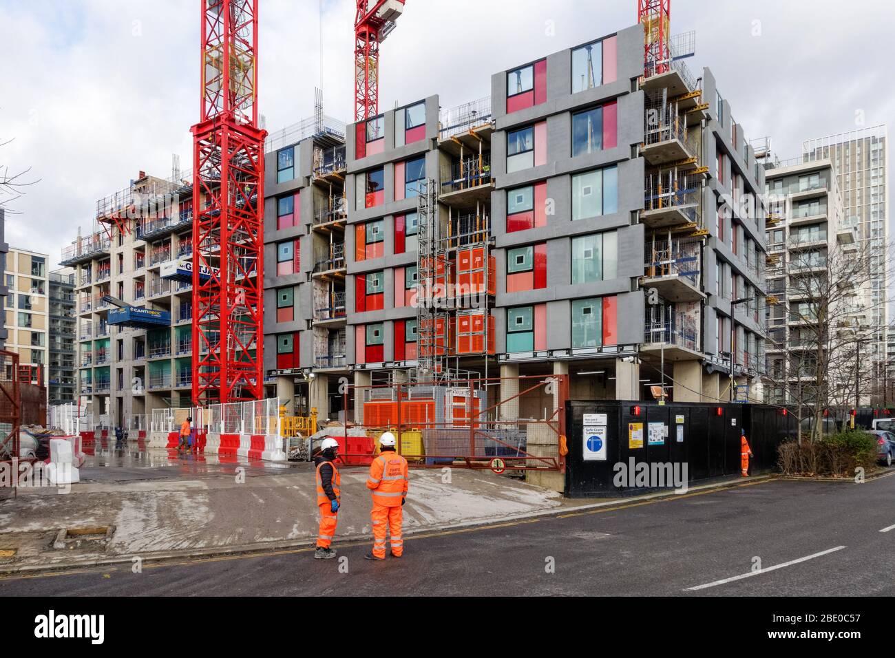 Baustelle des Wohnungsbaus bei Stratford, London England United Kingdom UK Stockfoto