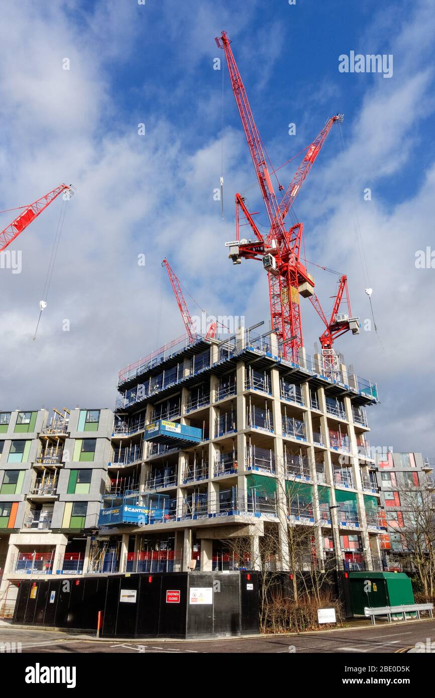 Baustelle des Wohnungsbaus bei Stratford, London England United Kingdom UK Stockfoto