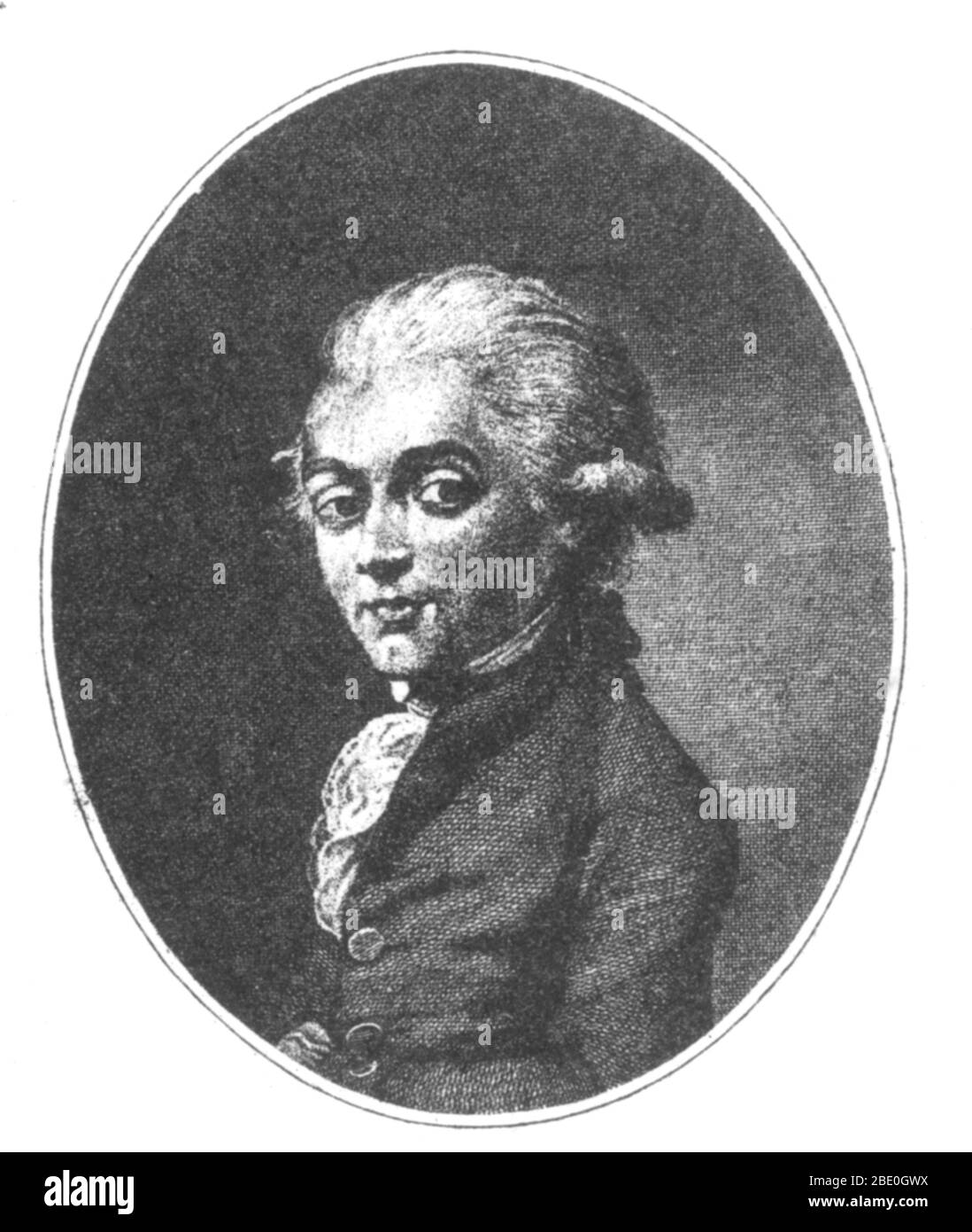 Jean-Pierre Blanchard (4. Juli 1753 - 7. März 1809) war ein französischer Erfinder und Aeronaut. Seinen ersten erfolgreichen Ballonflug machte er am 2. März 1784 in einem Wasserstoffgasballon, der vom Champ de Mars gestartet wurde. Am 7. Januar 1785 machte Blanchard, begleitet von einem Amerikaner, Doktor John Jeffries, den ersten Flug über den Ärmelkanal. 1793 führte er den ersten Ballonflug in Nordamerika durch, von Philadelphia, Pennsylvania aus, und landete in Deptford, New Jersey. Er heiratete Marie Madeleine-Sophie Armant im Jahr 1804. Er fiel aus seinem Ballon und starb 1809 im Alter von 55 Jahren an Hi Stockfoto
