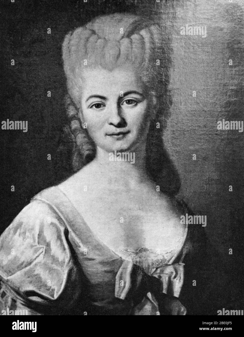 Nicole-reine Lepaute (5. Januar 1723 - 6. Dezember 1788) war eine französische Astronomin und Mathematikerin. Jérôme Lalande empfahl ihr zusammen mit dem Mathematiker Alexis Clairault, die vorhergesagte Rückkehr von Halleys Komet zu berechnen sowie die Anziehungskraft von Jupiter und Saturn des Halleys Kometen zu berechnen. Das Team arbeitete mehr als sechs Monate an den Berechnungen. Im November 1758 legte das Team ihre Schlussfolgerung vor, dass der Komet am 13. April 1759 ankommen würde. Sie waren fast korrekt, als der Komet am 13. März 1759 ankam. Als Ergebnis ihrer Berechnungen, dies war die erste ti Stockfoto