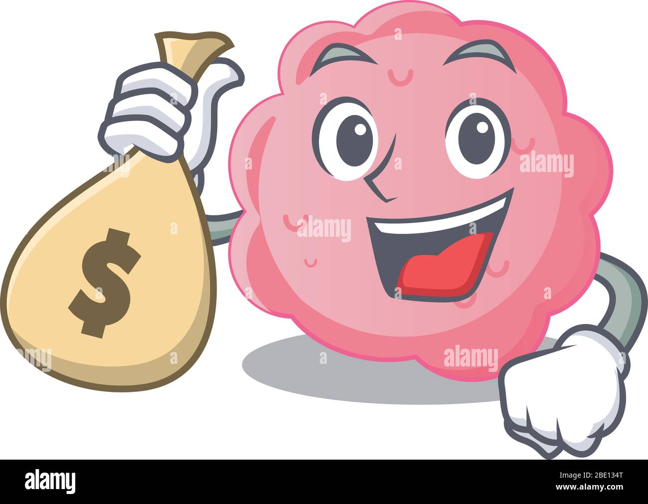 Rich anaplasma phagocytophilum Cartoon Design hält Geldbeutel Stock Vektor