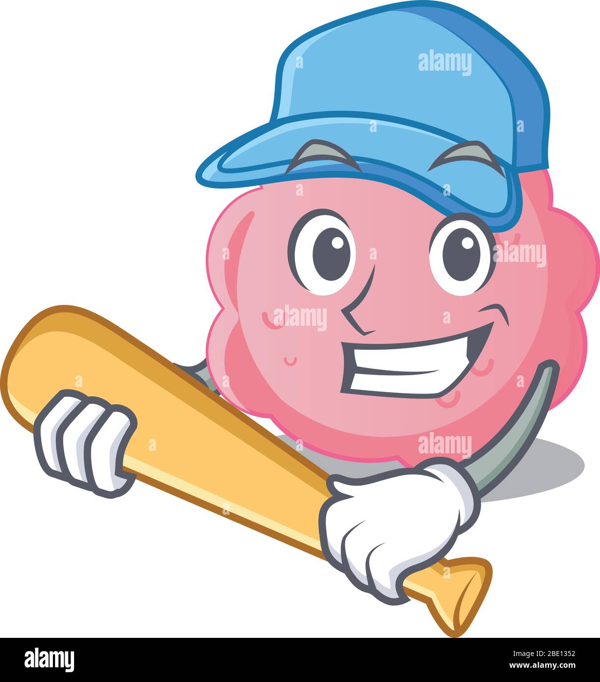 Bild von anaplasma phagocytophilum Cartoon-Figur spielen Baseball Stock Vektor