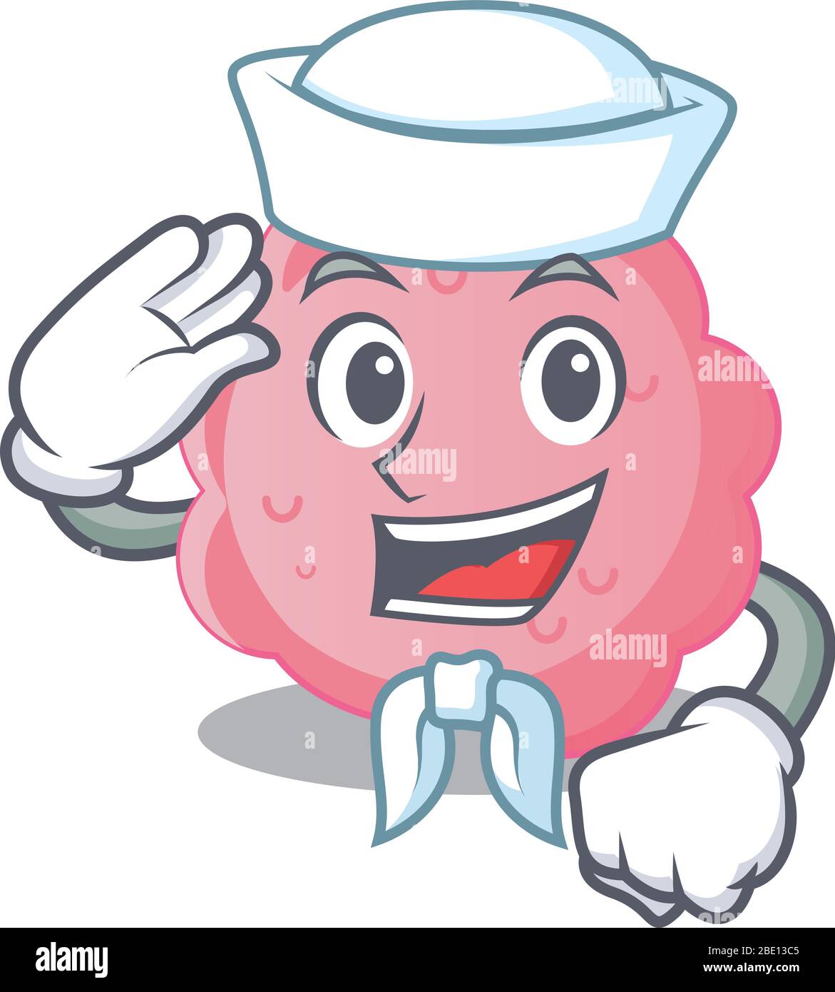 Sailor Cartoon Charakter von anaplasma phagocytophilum mit weißem Hut Stock Vektor