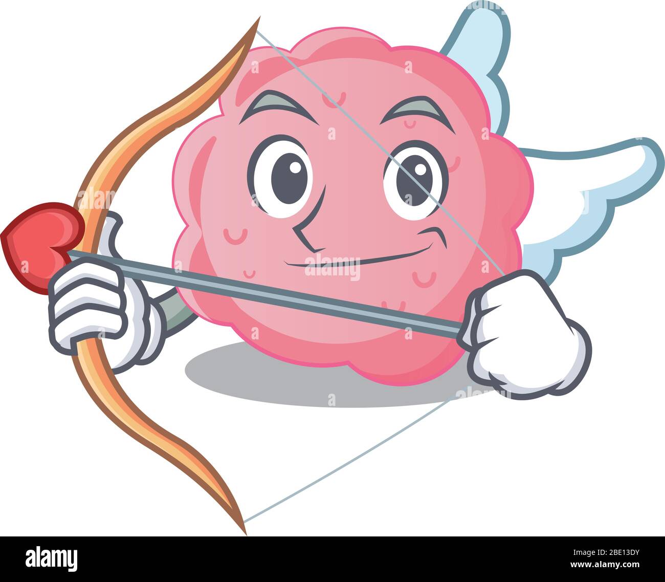 Anaplasma phagocytophilum in Cupid Cartoon Charakter mit Pfeil und Flügel Stock Vektor