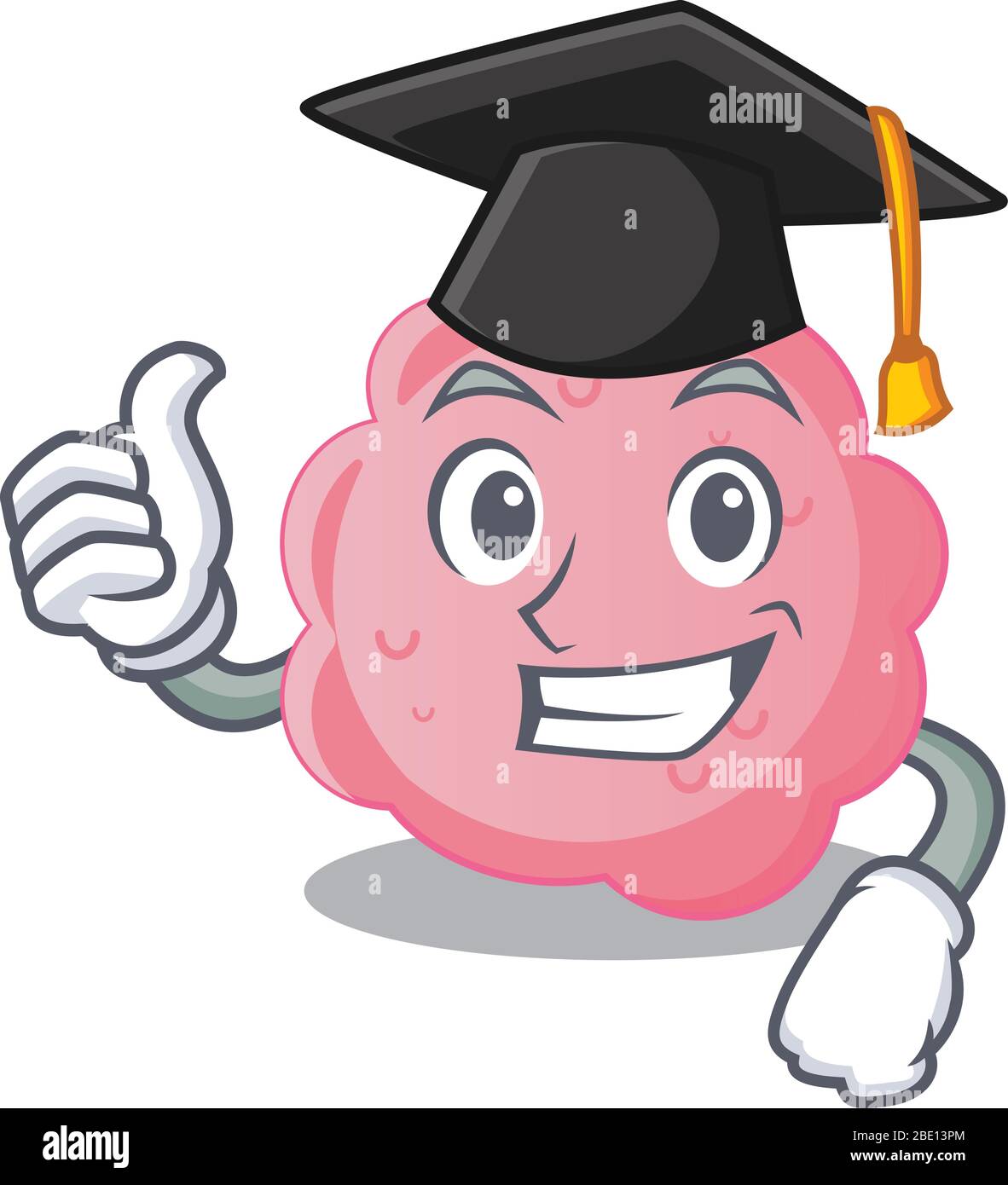 Happy Face of anaplasma phagocytophilum in schwarzen Graduierung Hut für die Zeremonie Stock Vektor