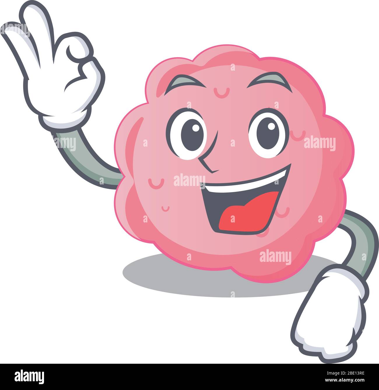 Anaplasma Phagocytophilum Maskottchen Design-Stil mit einem Okay Geste Finger Stock Vektor