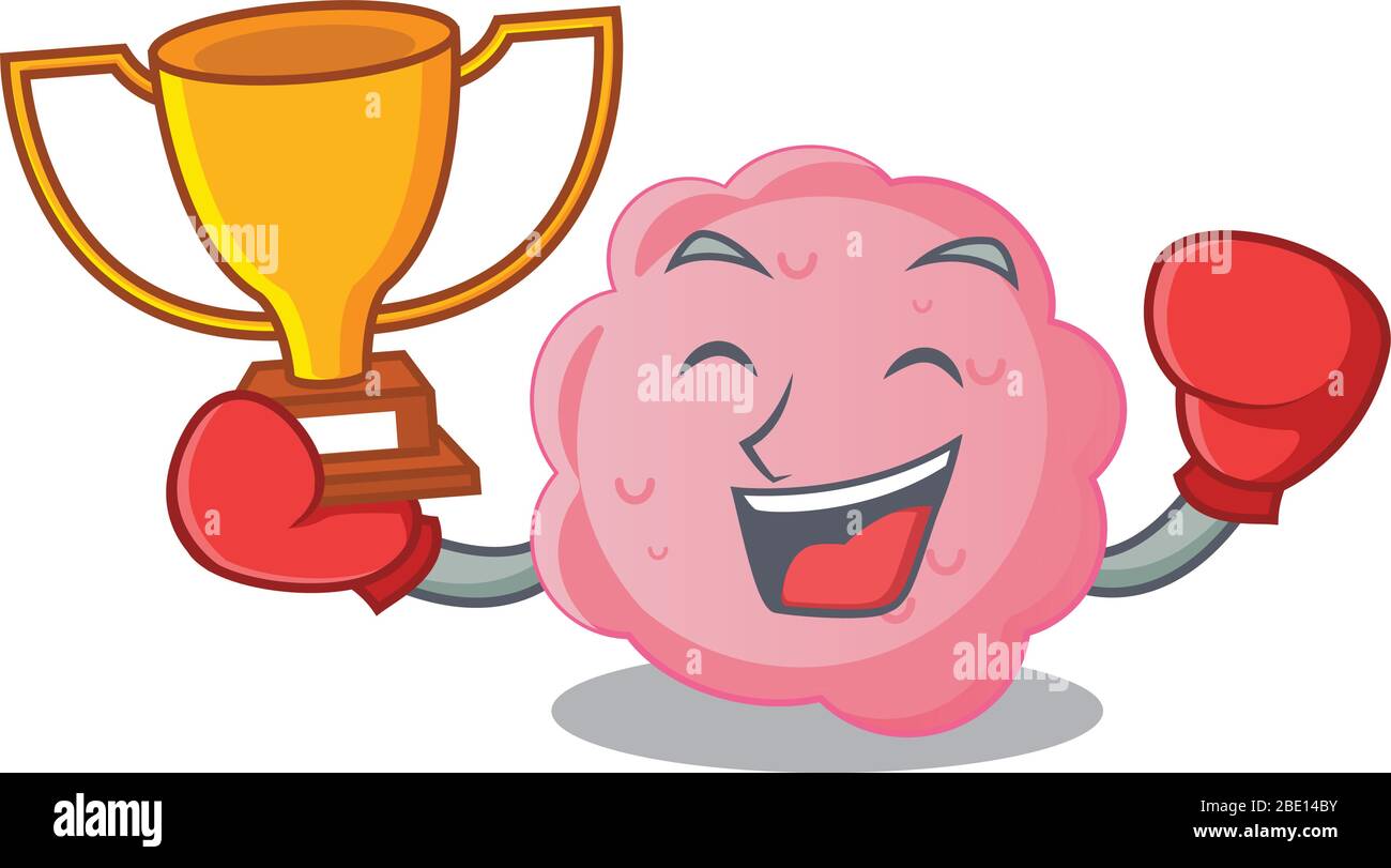 Ein eleganter Boxsieger des anaplasma Phagocytophilum Maskottchen Design-Stils Stock Vektor