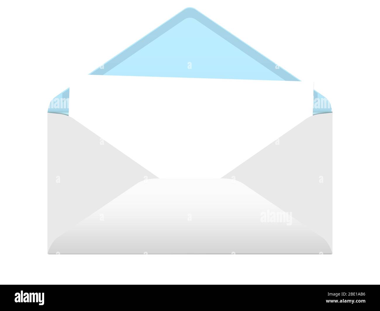 Umschlag mit leere Karte, Abbildung Stockfoto