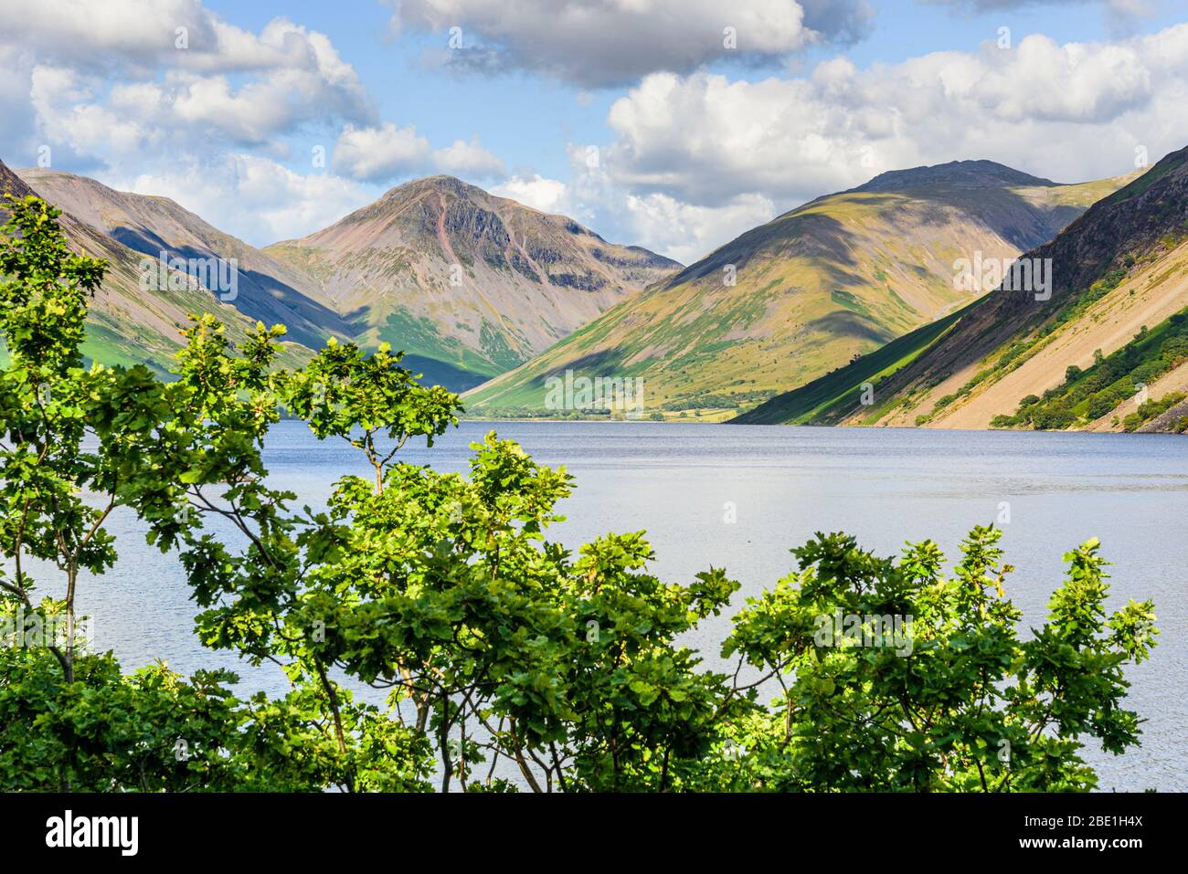 Der Kopf des Wastwassers von der Nähe von Wasdale Hall im Englischen See Bezirk, mit Blick auf Kirk Fell, Great Gable und Lingmell Stockfoto