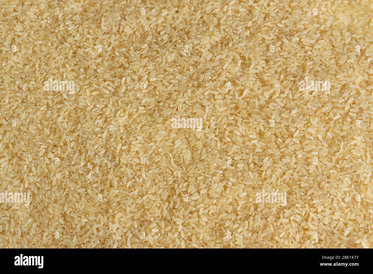 Biologischer brauner Reis Hintergrund, Vollkorn ungekochte Getreidebestandteil Stockfoto