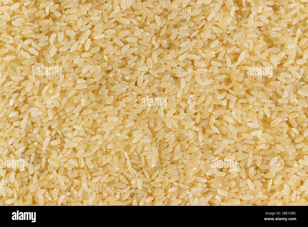 Biologischer brauner Reis Hintergrund, Vollkorn ungekochte Getreidebestandteil Stockfoto