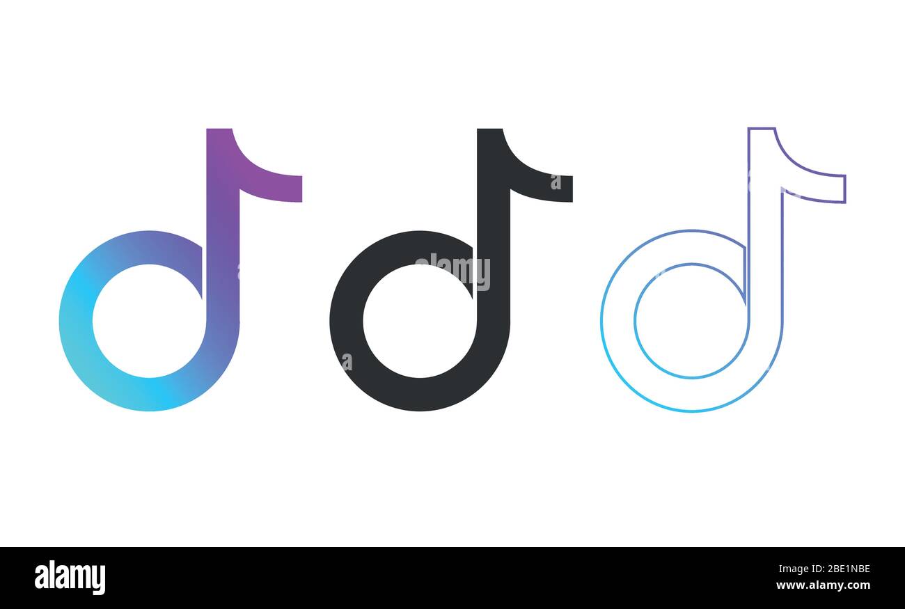 TIK Tok Tik Tok flache Symbole, isoliert auf weißem Hintergrund. TikTok-Logo. Vektorgrafik Folge 10 Stock Vektor