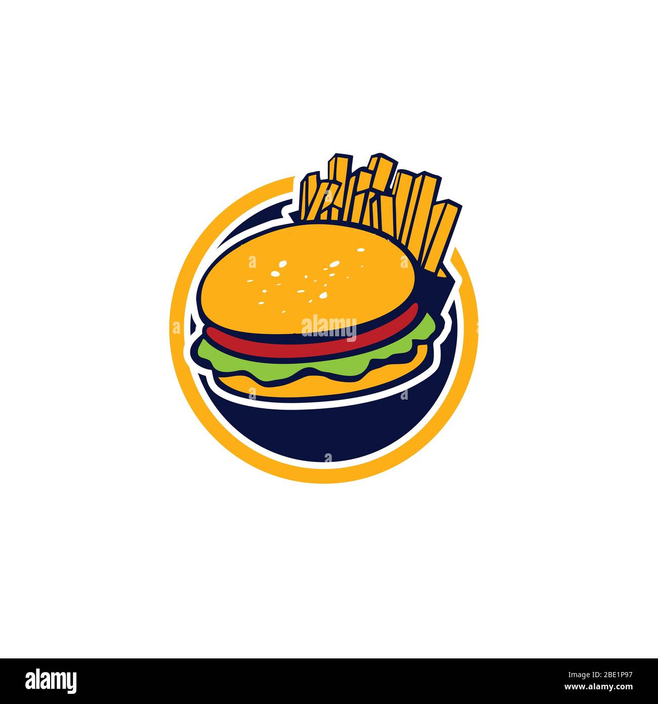 burger Design Logo Vektor für Food Court Restaurant Geschäft Stock Vektor