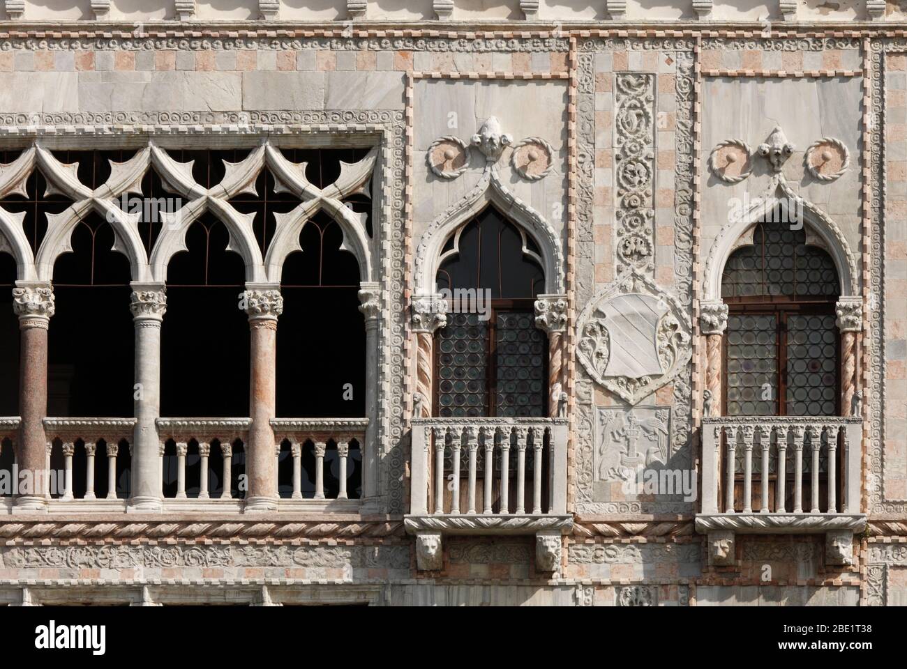 I/Venedig: Detail der Fassade vom Palazzo Ca´d´Oro Stockfoto