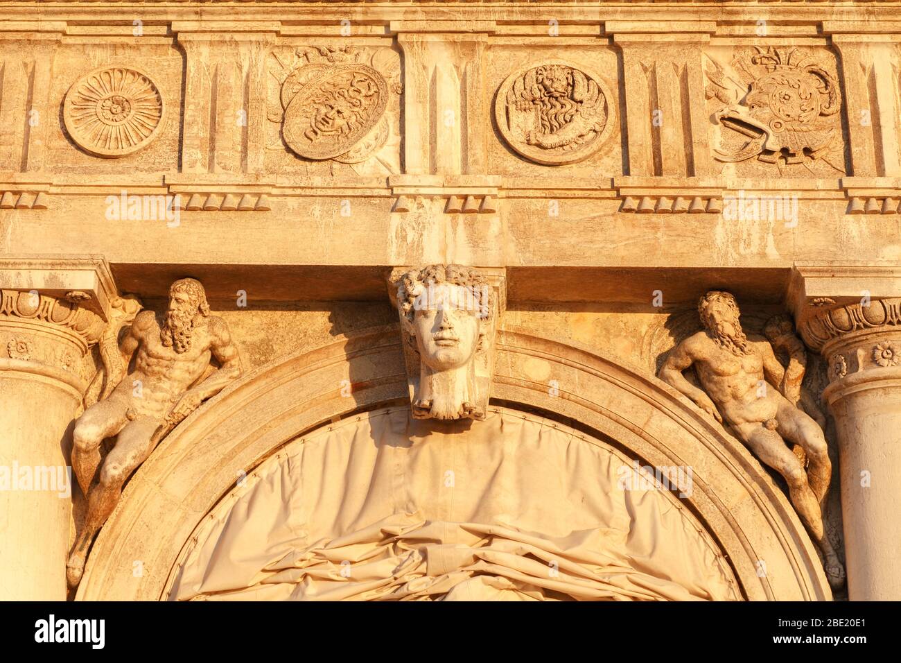 I-Venedig: Piazzetta San Marco: Detail an der Bibliotheca National Marciana Stockfoto