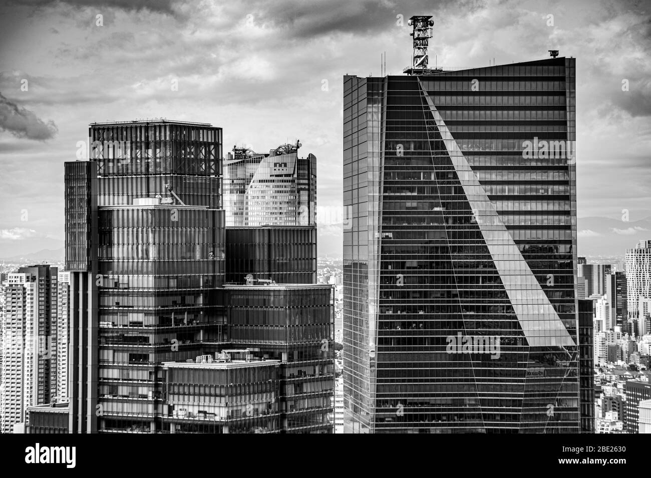 Bauarbeiten am Wolkenkratzer in Chuo, Tokio, Japan Stockfoto