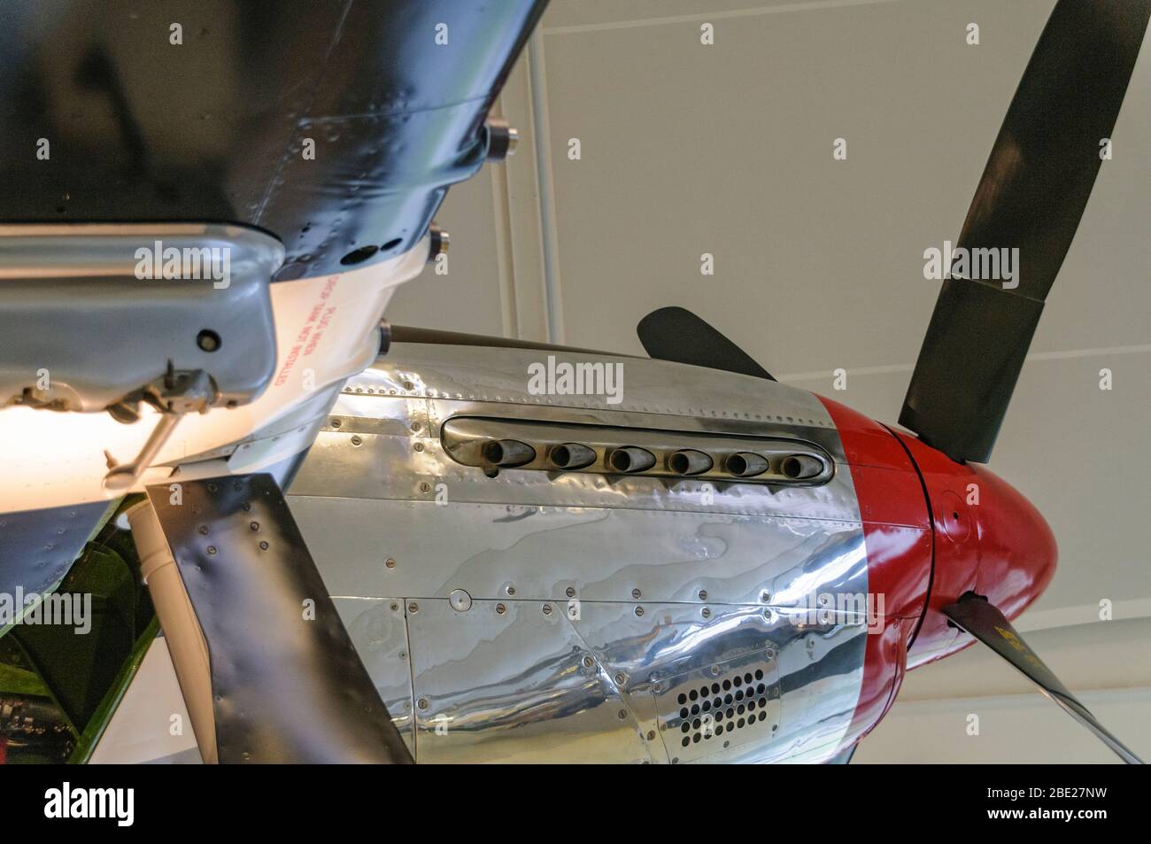Abstrakte Nahaufnahme einer USAAF P-51 Mustang Stockfoto